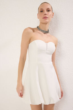 TRENDYOLMILLA Siyah A-Kesim Balon Etek Dokuma K?sa S?k Elbise TPRSS25EL00205  фото 2