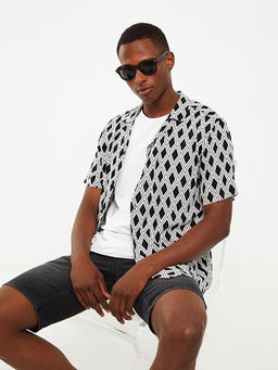 Regular Fit K?sa Kollu Desenli Viskon Erkek G?mlek - Waikiki фото 2