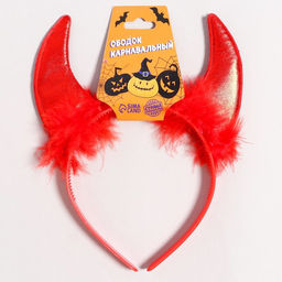 Цена за 2 шт. Карнавальный ободок «Рога» пуховые