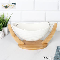 Салатник Лодочка 23,5 см / KT041 /уп 24/ на подставке