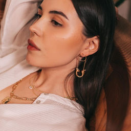 Серьги булавки Модерн, цвет золото - Queen fair фото 3