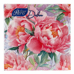 Цена за 2 шт. Салфетки GrandPero Deluxe 33х33 "Розовый туман" 3сл 20л, 12 в тр. уп. 2227