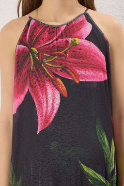 TRENDYOLMILLA Siyah Maxi Boy Boyundan Baglamal? Orme Esnek Maxi Elbise TWOSS23EL02372  фото 6