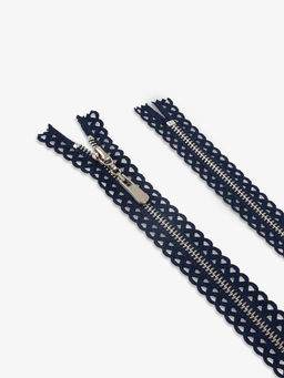 Цена за 50 шт. Молния металлическая, №3, неразъёмная, замок автомат, 60 см, тёмно-синяя