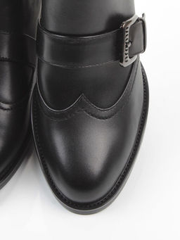 01-J4B-9A BLACK Ботинки "Челси" демисезонные женские (натуральная кожа, байка)