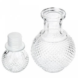 Графин стеклянный "Ребристый" 250мл, д8см h17см, прозрачный, пробка-стекло (Китай)