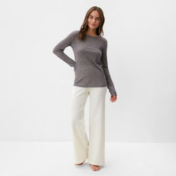 Лонгслив женский KAFTAN: Basic line, серо-фиолетовый, размер 44-46
