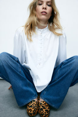 Mocasines de piel con pelo