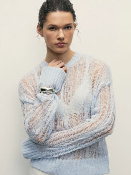 Джемпер из ажурной вязки с шерстью / Zarina