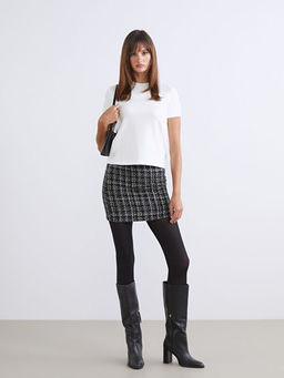 Beli Fermuarl? Ekose A Kesim Mini T?vit Etek