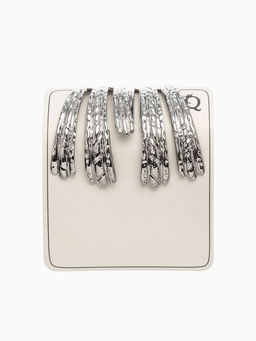 Серьги металл Трио объёмные, цвет серебро - Qf фото 7