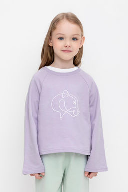 К 302488/пастельно-лиловый джемпер для дев