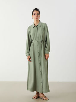 Beli Ku?akl? Dokulu G?mlek Elbise