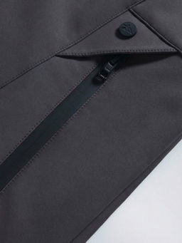 Парка женская софтшелл виндстоппер удлинённая с капюшоном черного цвета 9614_1Ch