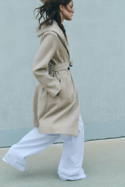 SOFT HOODED BELTED COAT - Zara фото 9