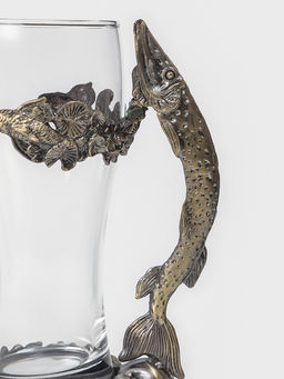 Пивной бокал 500 мл Щука, подарочный, стекло, металл - Simaland фото 3