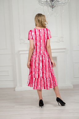 Платье женское из кулирки Кармелита малиновая роза