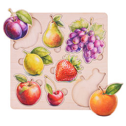 Пазл вкладыш деревянный Фрукты цветной - Задира фото 2