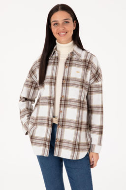 Kad_n Krem Uzun Kollu Oduncu G_mlek