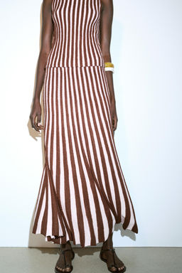 TEXTURED STRIPED PLEATED SKIRT - Zara фото 11