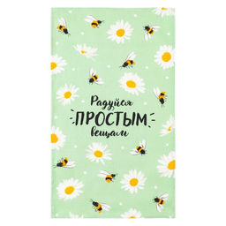 Полотенце кухонное Доляна Ромашки 35х60 см, 100% хл, 160г/м2  фото 2