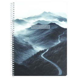 Тетрадь, 96 л. клетка, арт. 72640/ ДОРОГА В ГОРЫ/ А4 гребень по длинной стороне, мелованный картон 2