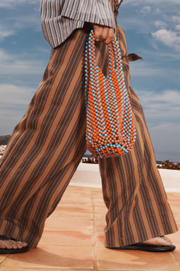 LIMITED EDITION STRIPED TROUSERS WITH BELT - Zara фото 2