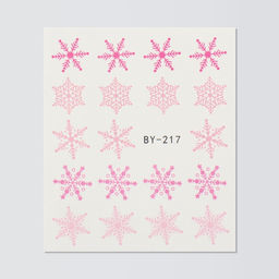 Цена за 6 шт. Слайдеры для ногтей Снежинки, розовые - Qf фото 2