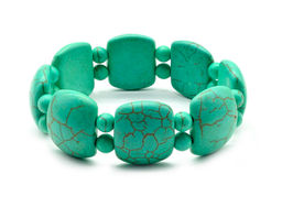 Браслет полукруг 21*17мм, шарик 6мм из бирюзы (имитация).