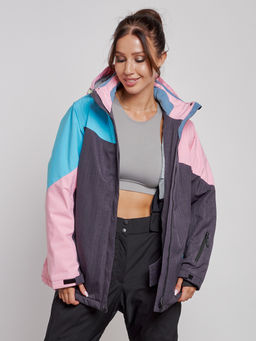 Горнолыжная куртка женская зимняя большого размера розового цвета 3963R - Mtforce фото 12