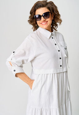 Платье EVA GRANT 7176С белый в полоску