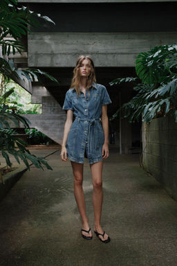 VESTIDO Z1975 MINI DENIM CINTUR?N / Azul