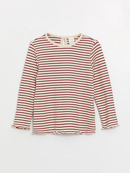 Bisiklet Yaka Uzun Kollu ?izgili K?z Bebek Ti??rt