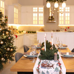 Дорожка для сервировки 50*150 см, хлопок 100% (В гостях у Деда Мороза)