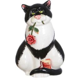 ФИГУРКА КОШКА С ЦВЕТКОМ 15*7*10 СМ