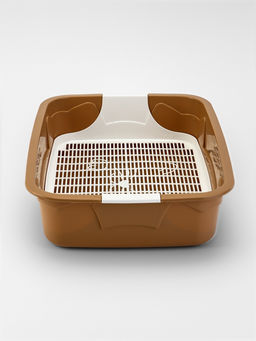 Туалет с сеткой, 44×33×11.5 см, бежевый, белый