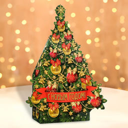 Цена за 5 шт. Подарочная коробка Ёлка, 16,5 х 8,5 х 27 см - Simaland фото 5