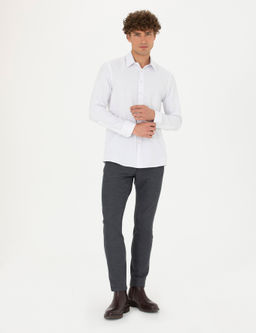 Beyaz Slim Fit Uzun Kollu G_mlek