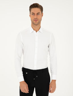 Beyaz Arm_rl_ Slim Fit Uzun Kollu G_mlek