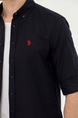 U. S. Polo Assn Мужская черная базовая рубашка с длинным рукавом - U.s. polo assn фото 7