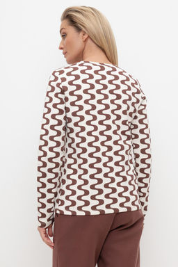 ЕВТ 3253/топленое молоко,волна джемпер жен