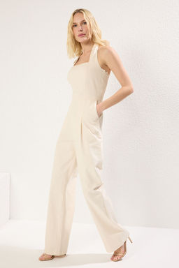 TRENDYOLMILLA Tas Boyundan Baglamal? Genis Paca Formlu Uzun Dokuma Tulum TWOSS25TU00008  фото 2