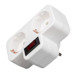S-GES2-16PB WHITE Разветвитель сетевой с выключателем, с/з. 2 гнезда. 16А, 3500Вт. Белый. ТМ Uniel