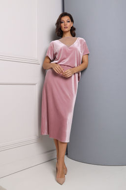 Топ из бархата с декоративной вставкой - Looklikecat фото 2