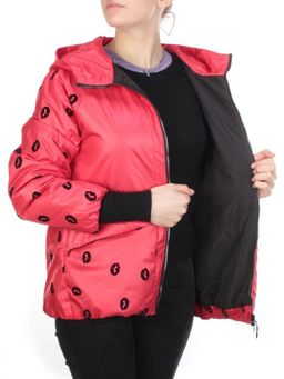 ZW-2166-C RED Куртка демисезонная женская BLACK LEOPARD (100 гр.синтепона)