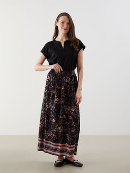 Beli Lastikli Desenli Kad?n Etek