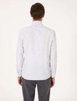 Gri Kareli Slim Fit Uzun Kollu G_mlek - Pierre cardin фото 5
