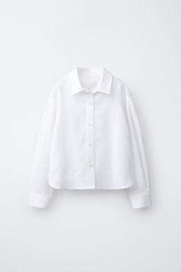 CAMISA LISA CON LINO / Blanco roto