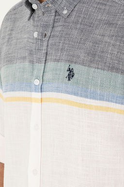 U. S. Polo Assn / Мужская темно-синяя рубашка с длинным рукавом - U.s. polo assn фото 7