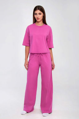 Арт. 10804/7 Домашний костюм с брюками 44-52 (5 шт) Цвет:верх-малиновый,низ-малиновый - Калинка фото 10